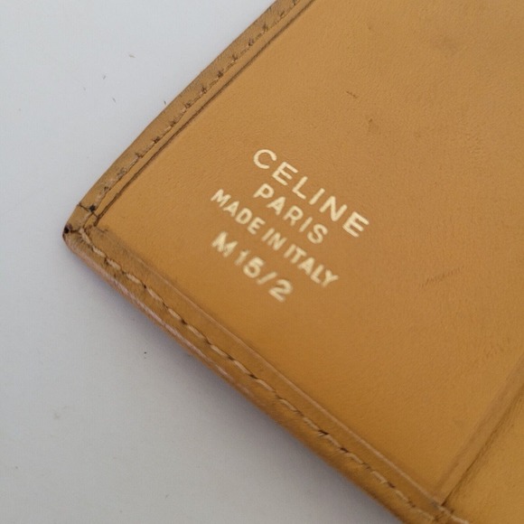 Celine Vintage Retro Large Envelope Leather Continental Wallet Macadam Brown Tan - Picture 8 of 12